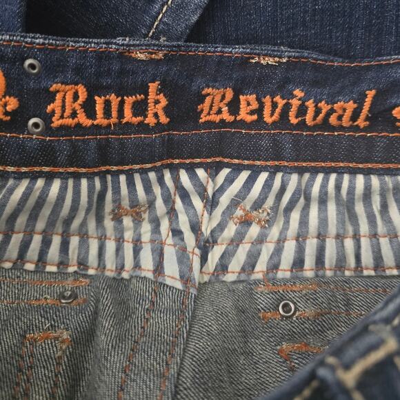 Rock Revival Celine Cropped Bermuda Gold Threading Distressed Women's Shorts 31 - Picture 7 of 9